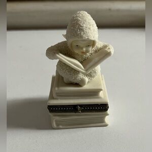 Dept. 56 Snowbabies Baby Reading Book Trinket Believe Miniature Box tooth fairy